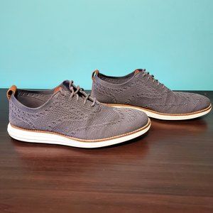 Cole Haan Mens Original Grand Stitchlite Wingtip Oxford Knit Magnet Gray Size 9M